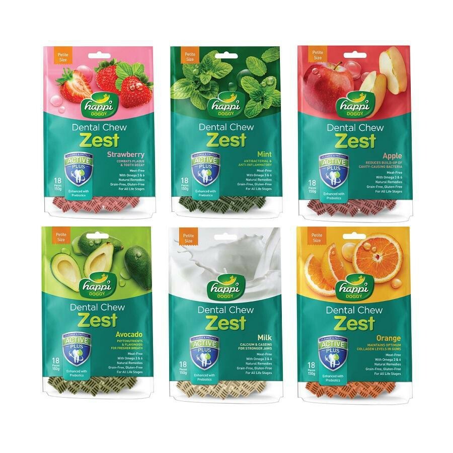 HAPPI DOGGY ZEST DENTAL CHEW 18PCS