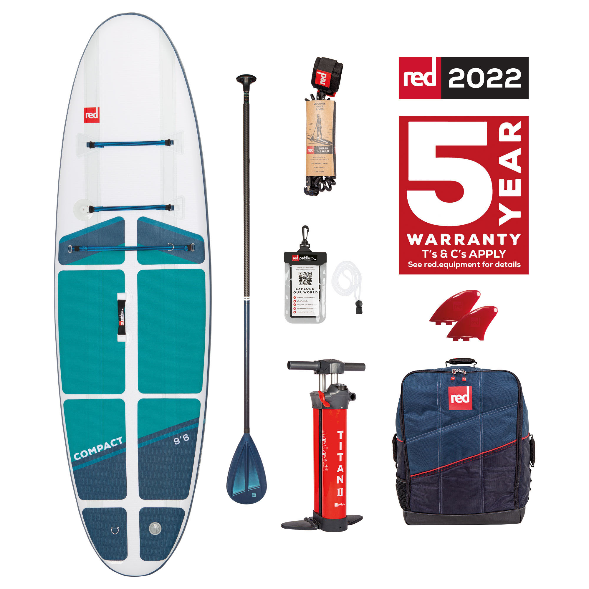 Red Paddle Co Compact 9'6" Inflatable SUP Board