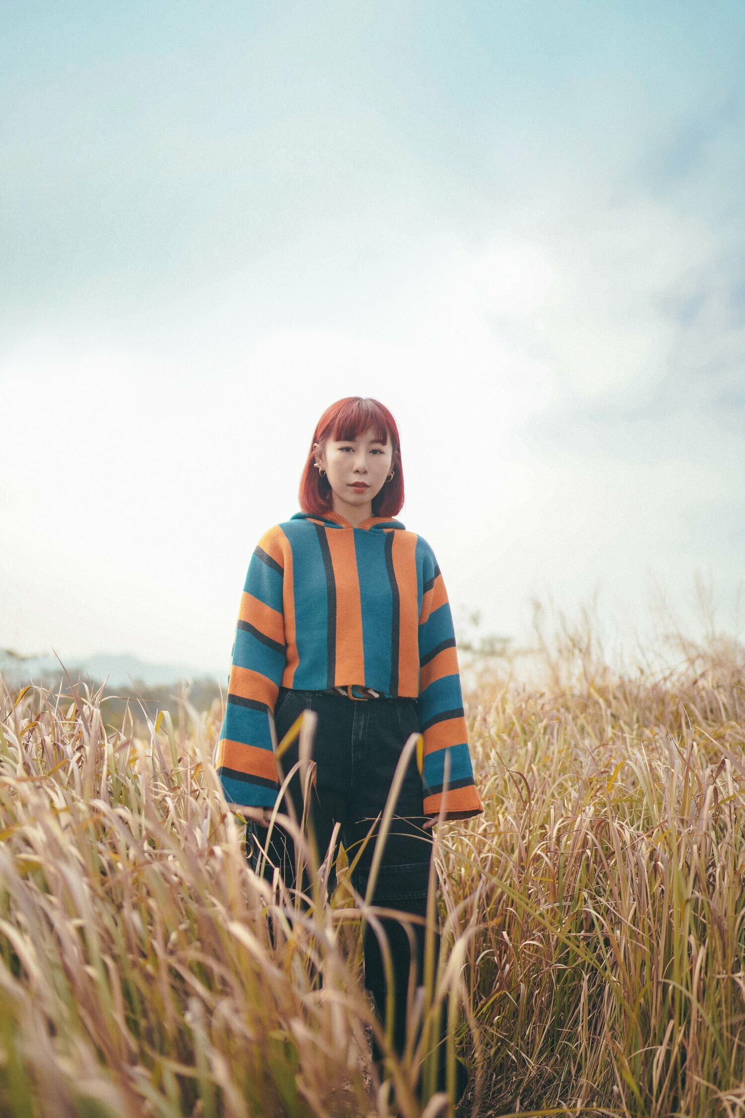 【Just Africa】MAMBO款 短版連帽衛衣 - 藍/橙色