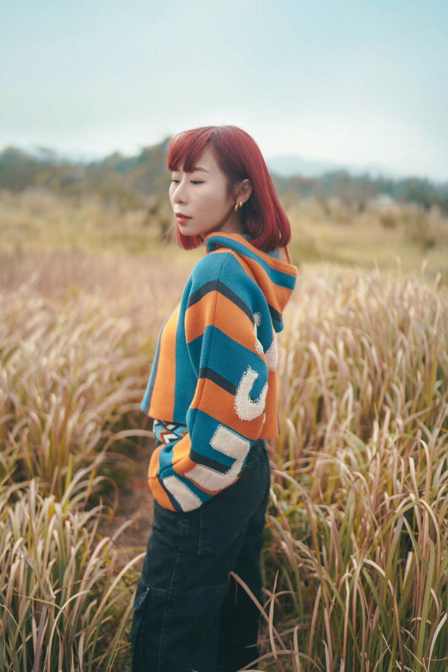 【Just Africa】MAMBO款 短版連帽衛衣 - 藍/橙色