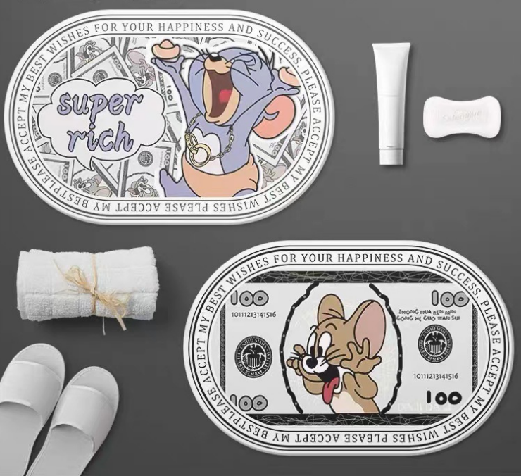 鼠鼠印花硅藻土地墊