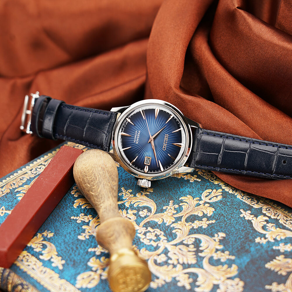 萬年鐘錶 - SEIKO Presage   65週年限量 STAR BAR調酒系列 限量機械皮革男錶  4R35-03T0B / SRPE13J1 錶徑40.5MM