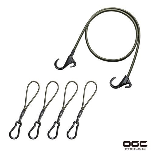 日本 OGC - 8602 彈力繩 安全扣 （1繩+4勾）多功能吊掛 露營 戶外 休閒 野營