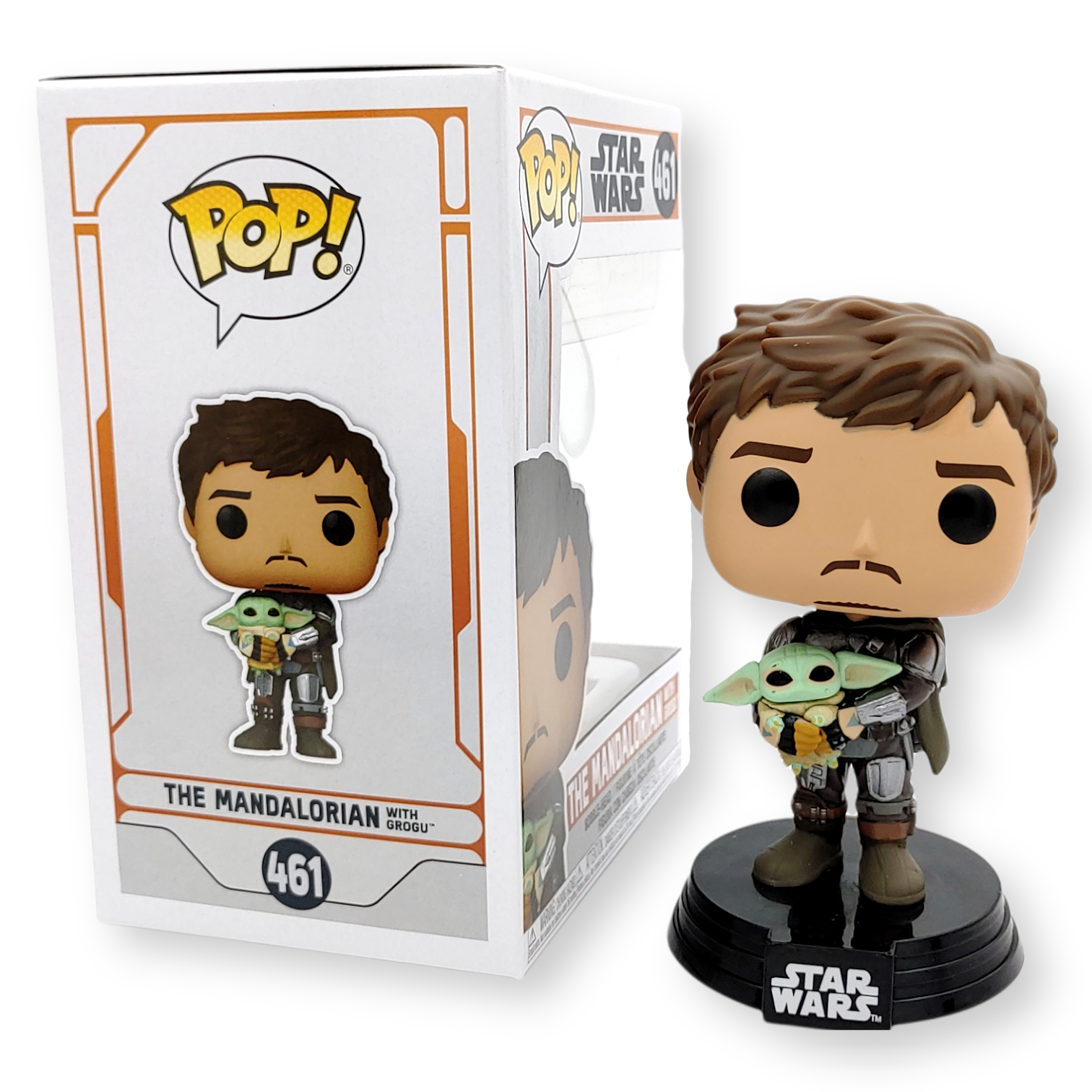 FUNKO POP<星球大戰StarWars>曼達洛人(除頭盔)抱尤達BB-NO.461