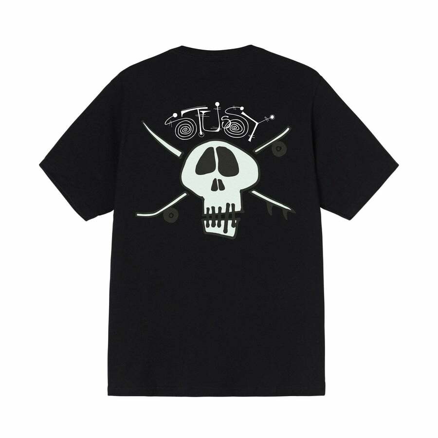 【STUSSY HO'21】Stussy Surf Skate Skull Hoodie Stussy - Surf Skate Skull Printed Cotton-Blend Jersey Hoodie
