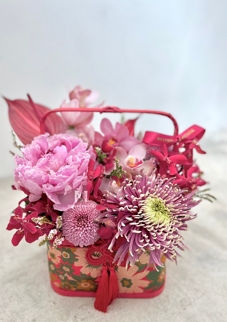 時尚迎春提籃・富貴芍藥款・鮮花