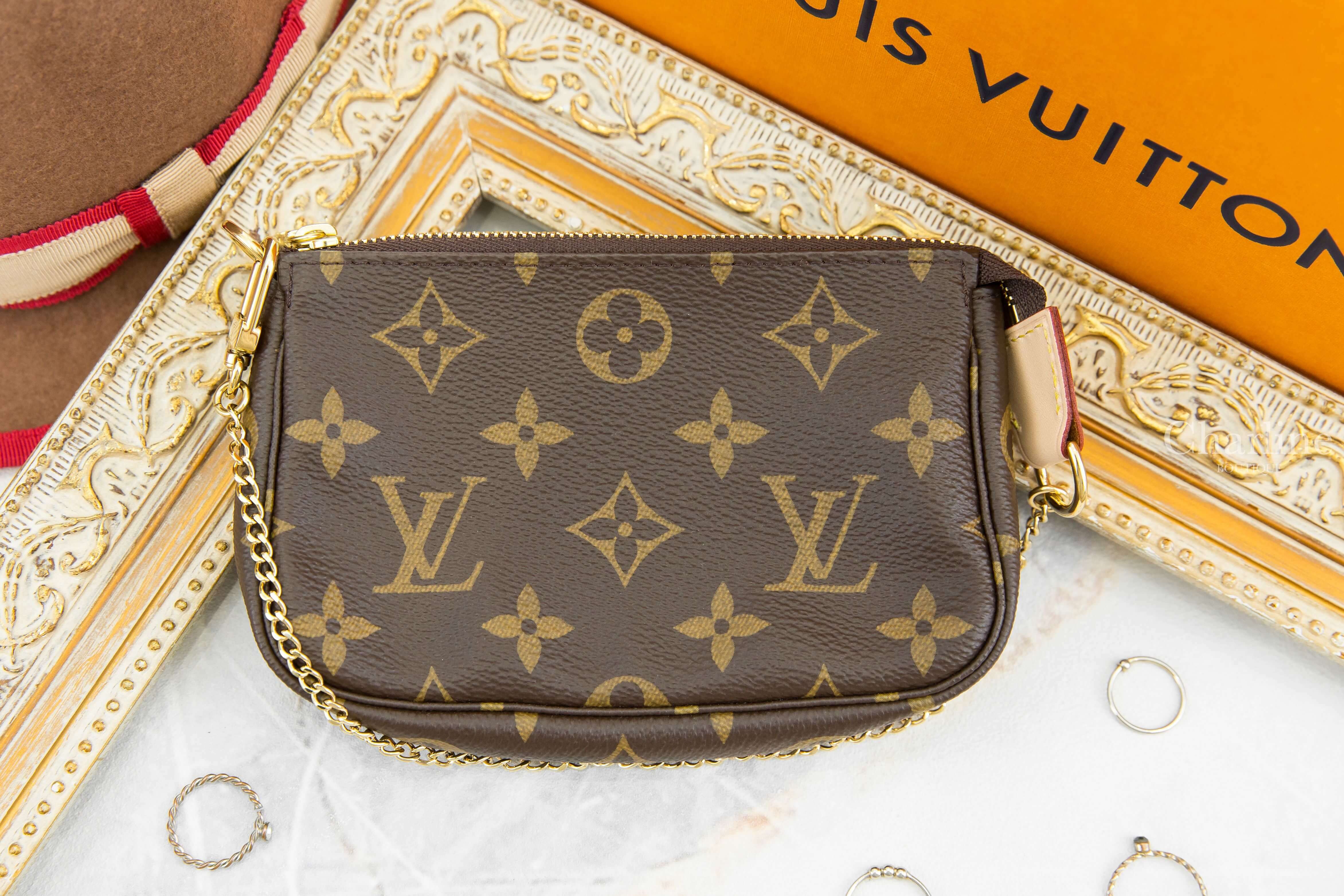 Louis Vuitton Mini Pochette Accessoires 咖啡色老花迷你手袋鏈帶包-Charline Boutique 精品代購