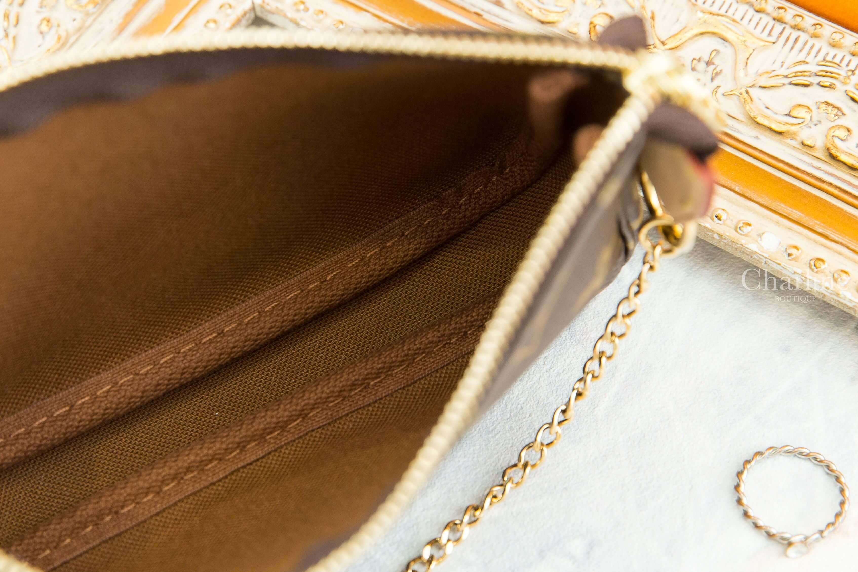 Louis Vuitton Mini Pochette Accessoires 咖啡色老花迷你手袋鏈帶包-Charline Boutique 精品代購