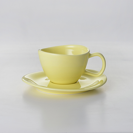 花系列花茶杯盤組-鵝黃色 (杯Φ 90 x H 60 mm) 160ml