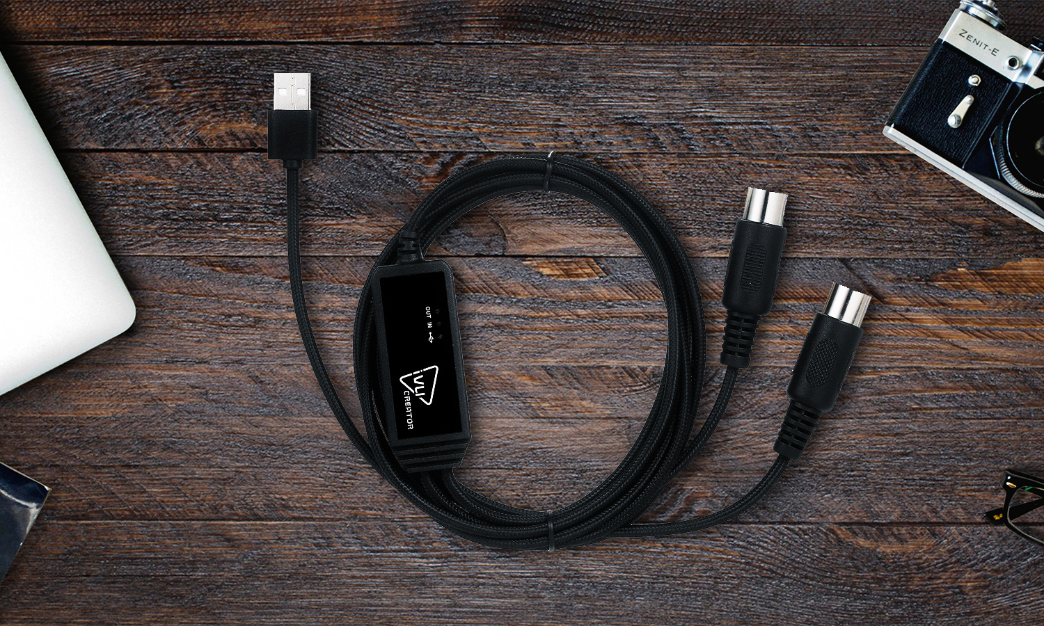 IVU CREATOR 5PIN MIDI轉USB 2M 編織線材 MIDI線