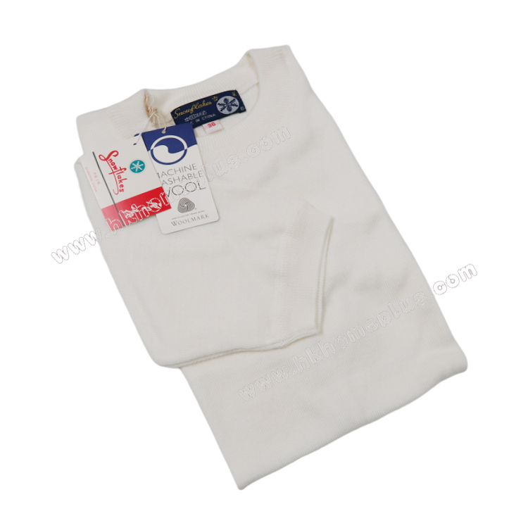 雪花牌: 男裝羊毛防縮圓領短袖衫 (32-42碼)