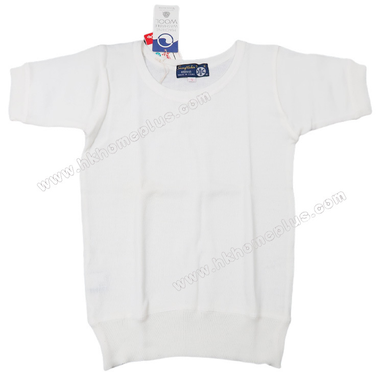 雪花牌: 女裝羊毛防縮圓領短袖衫 (S-XL碼)