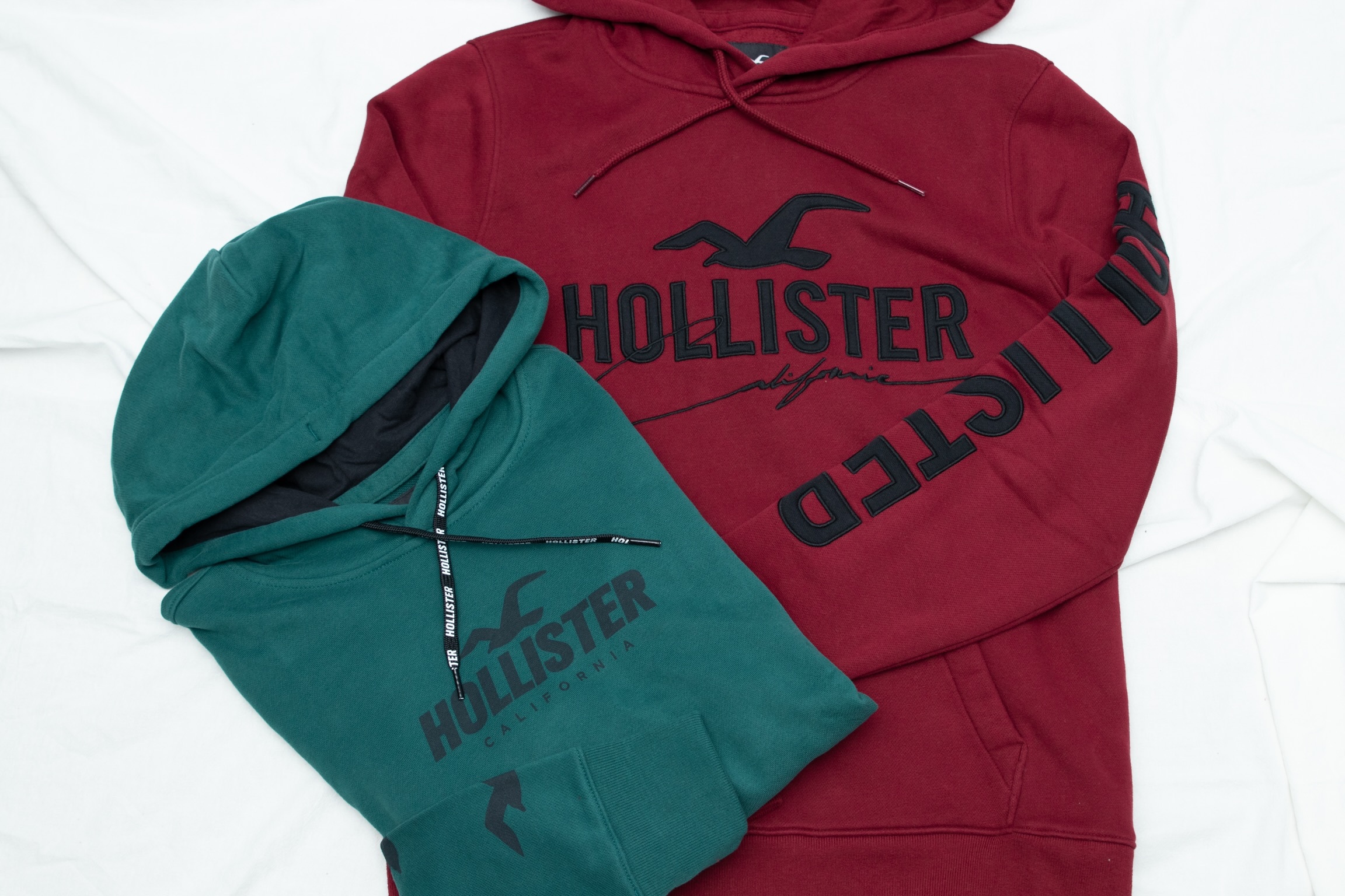 【現貨】Hollister 大字手袖Logo Hoodie-MEN