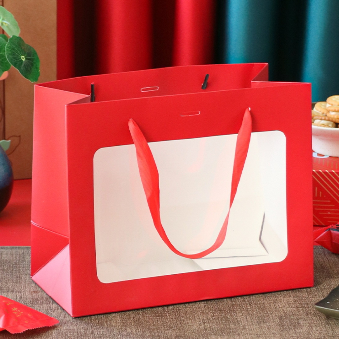 Red Window Paper Bag