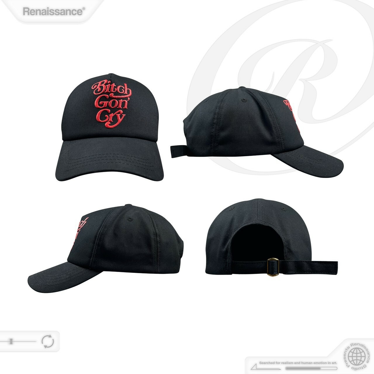 RENAISSANCE 新款 立體發泡字體 *子去哭 卡車 老帽 “ B**ch gon’ cry Cap “