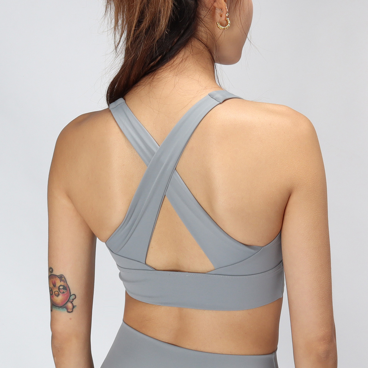 中強度寬肩X交疊美背瑜珈/運動/機能內衣【可換襯墊/上下一致】*