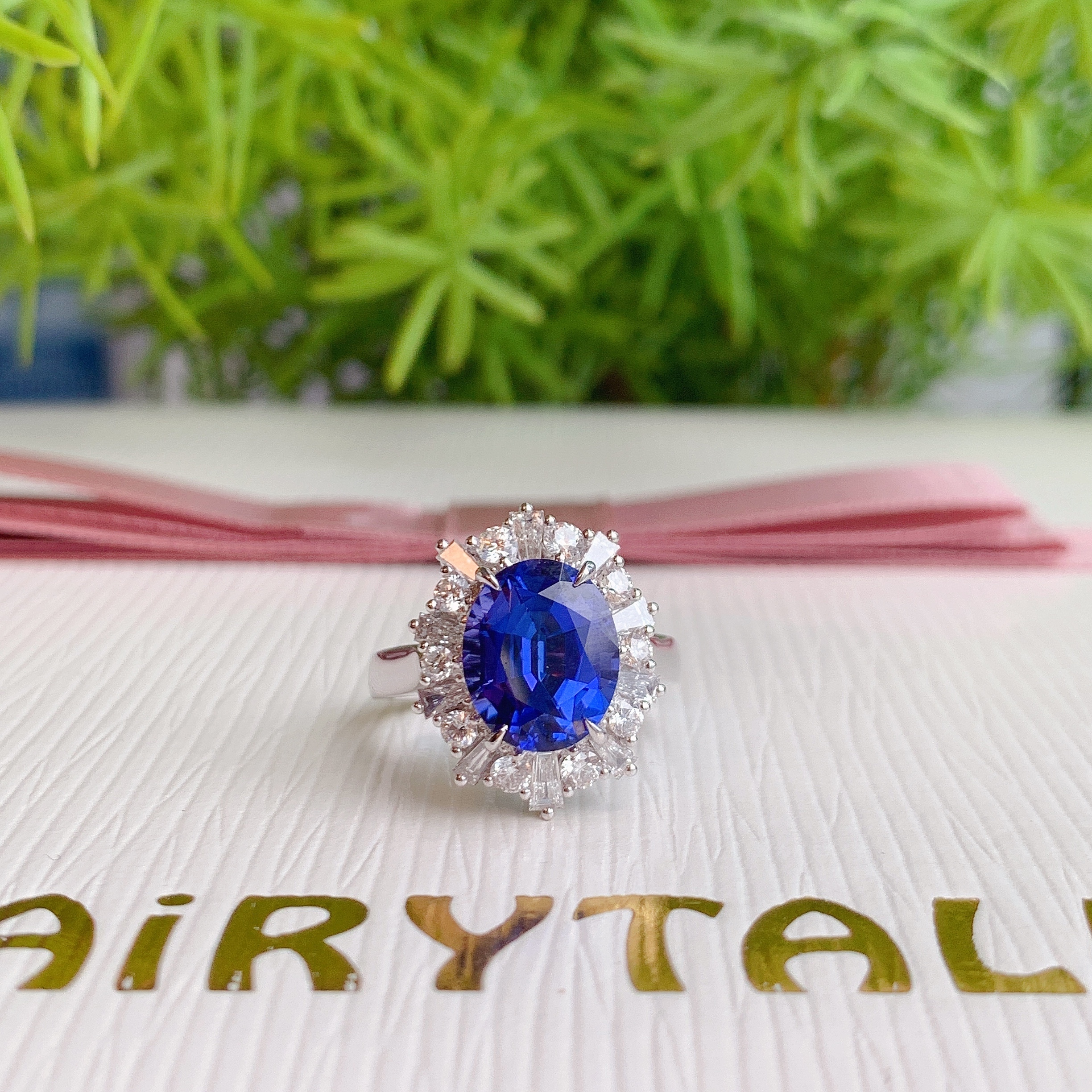 18K坦桑石鑽石戒指/吊墜兩用款  - 5A色 （帶GUILD證書）