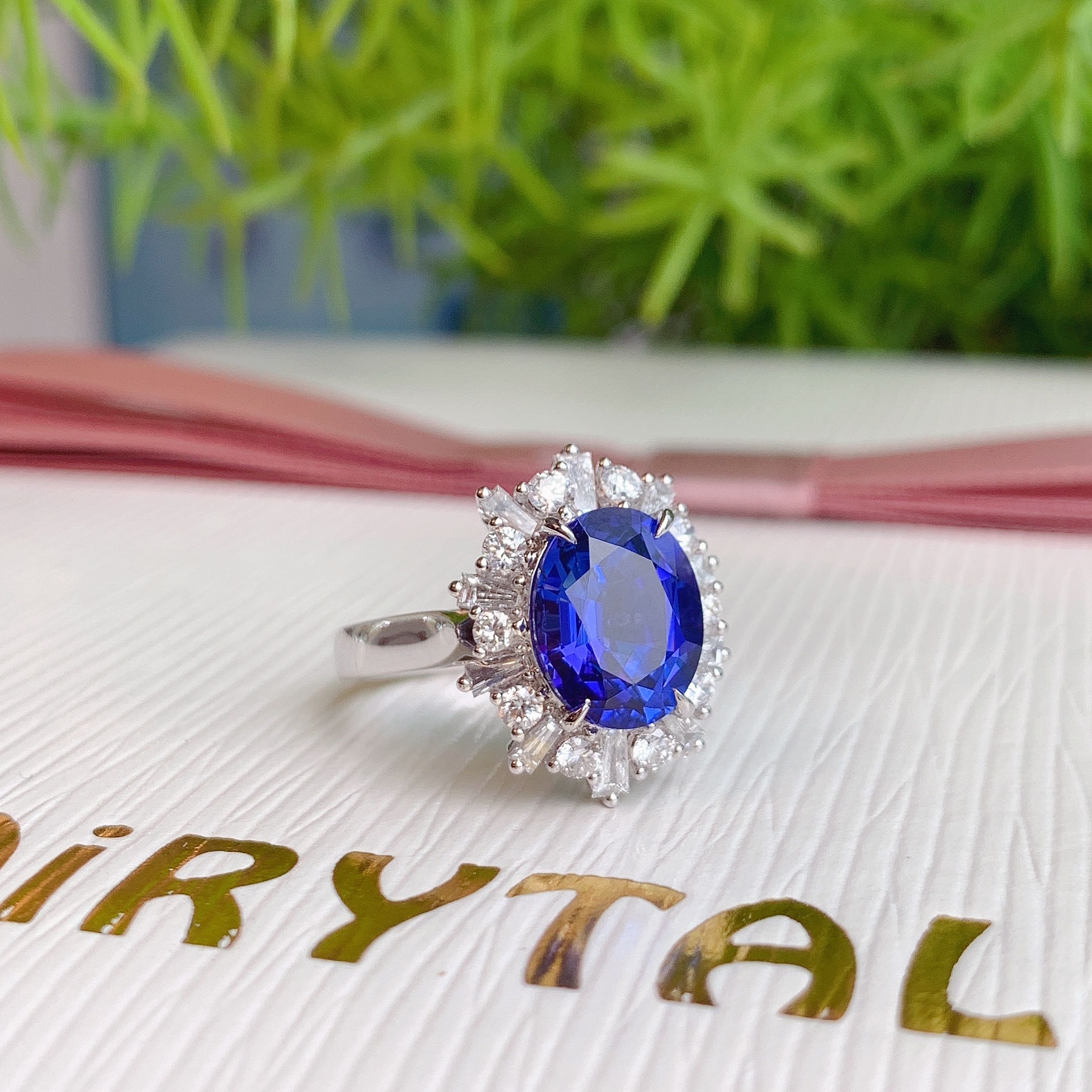 18K坦桑石鑽石戒指/吊墜兩用款  - 5A色 （帶GUILD證書）