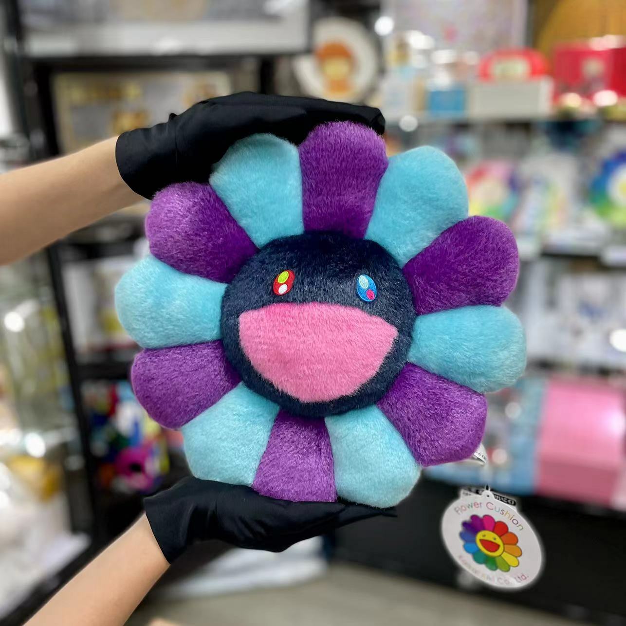 30cm / 60cm Takashi Murakami Flower Cushion (Blue Purple & Navy)