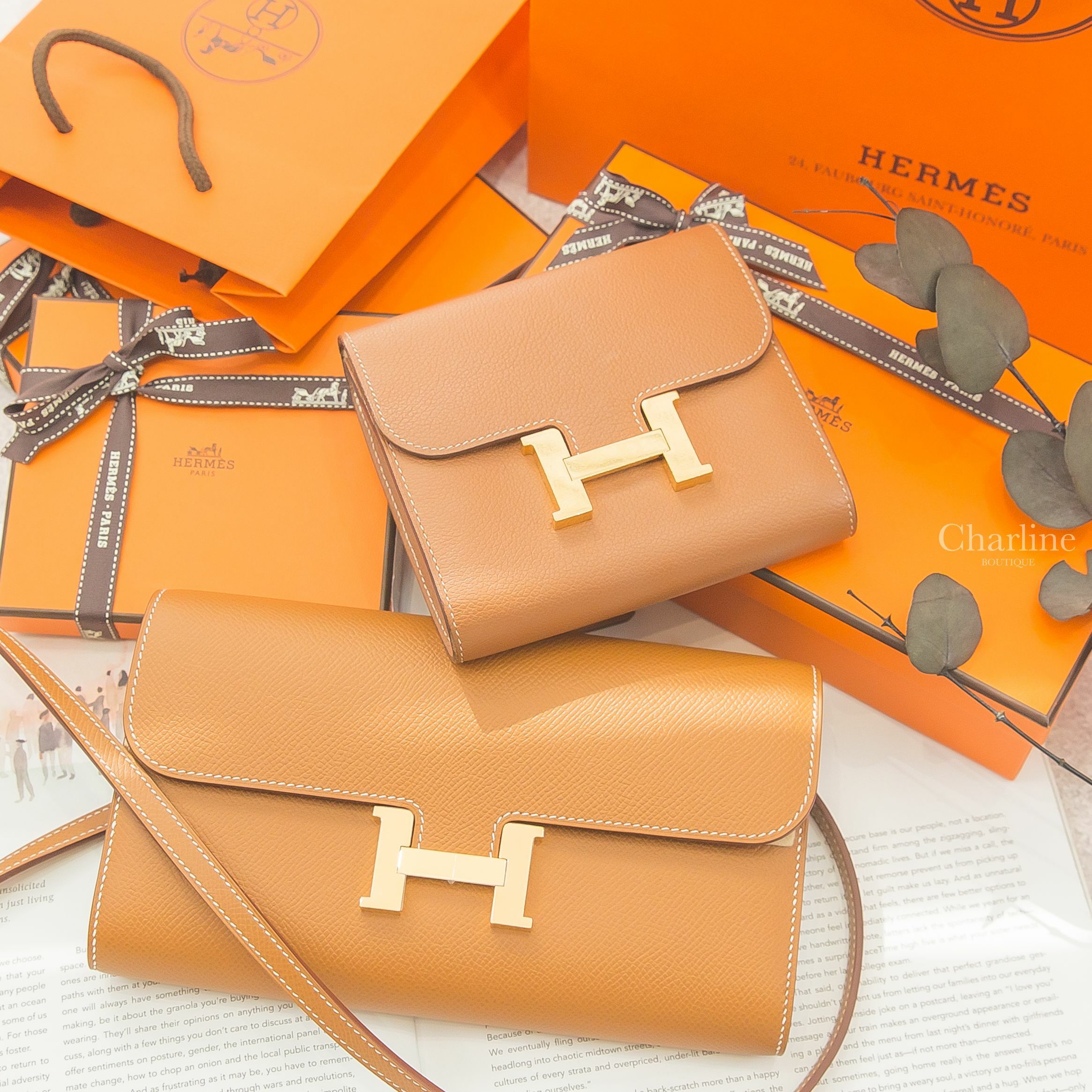 Hermès Constance To Go Wallet 37 Gold Epsom 焦糖色金釦,Hermes Constance Compact 37 Gold Evercolor 焦糖色金釦-Charline Boutique 精品代購