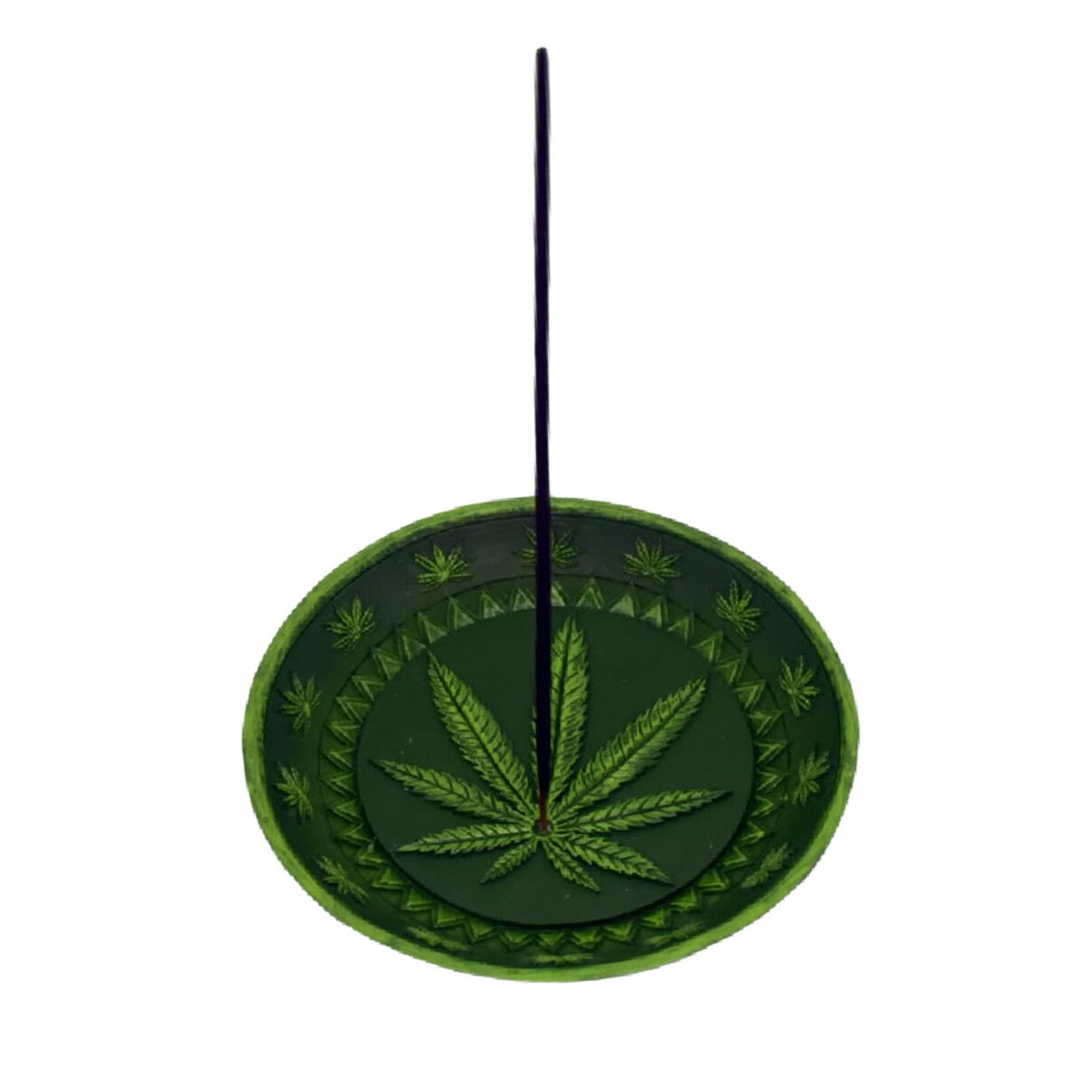 HEMP LEAF DISH INCENSE BURNER 5"