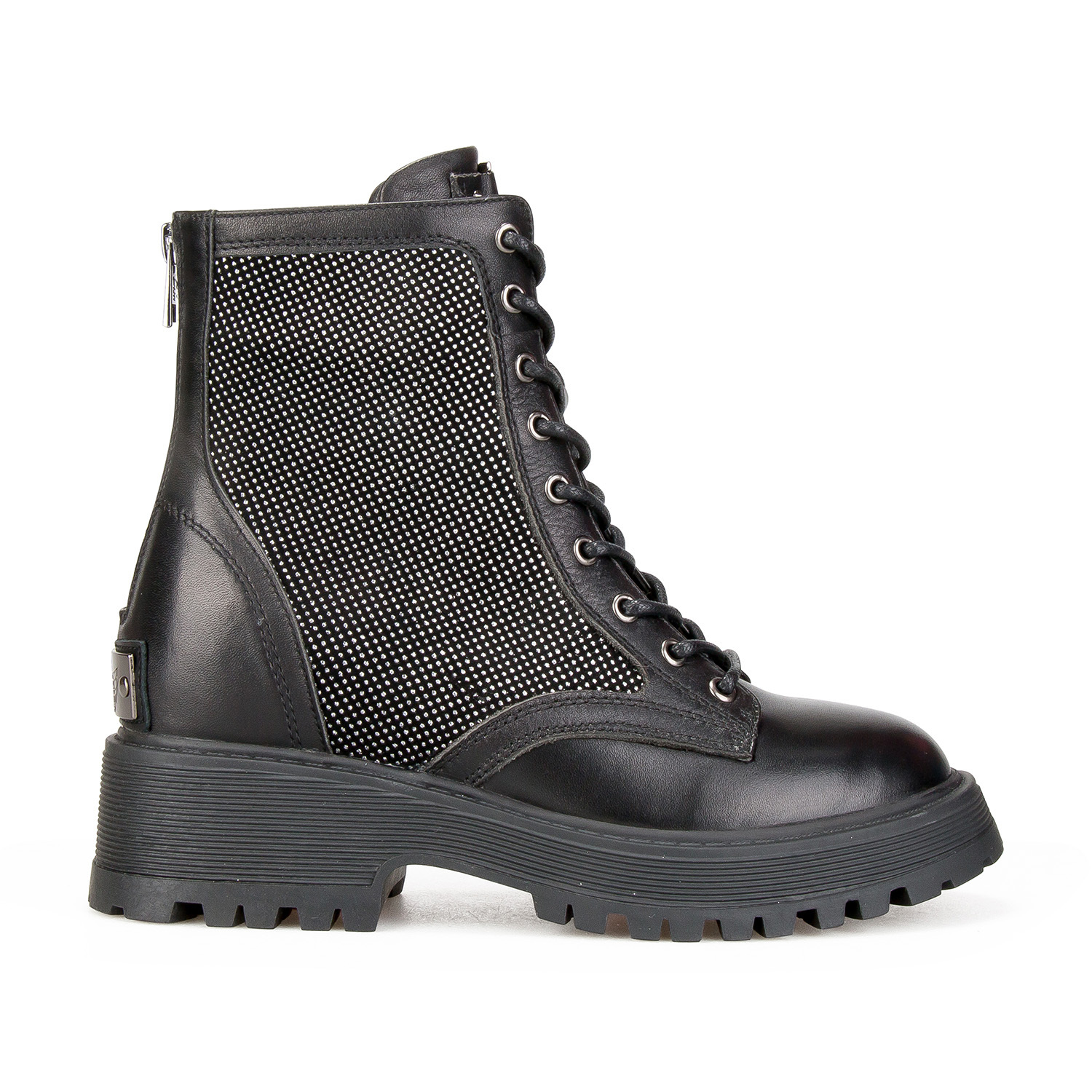 combat boots with crystals