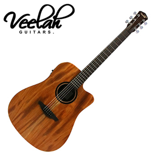 Veelah V1-DMCE 缺角面單板木吉他 Fishman拾音器 桃花心木面單板、桃花心木側背