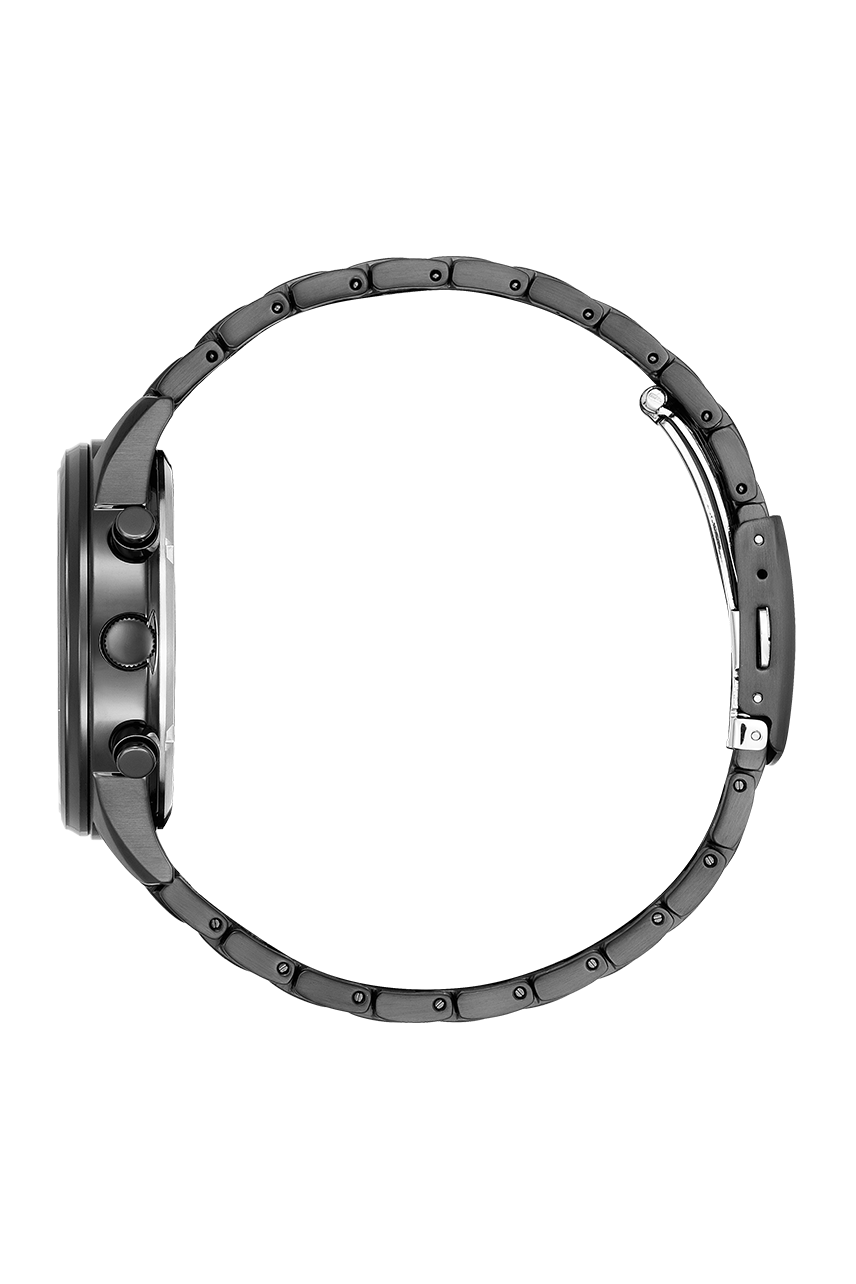 萬年鐘錶 - Citizen 星辰錶  全黑綠面光動能男錶  CA4418-82X  錶徑41.7MM