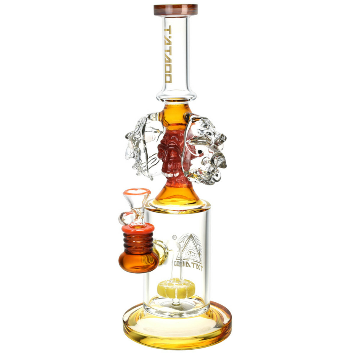 TATAOO GLASS TWO GACED SKULL WATER PIPE