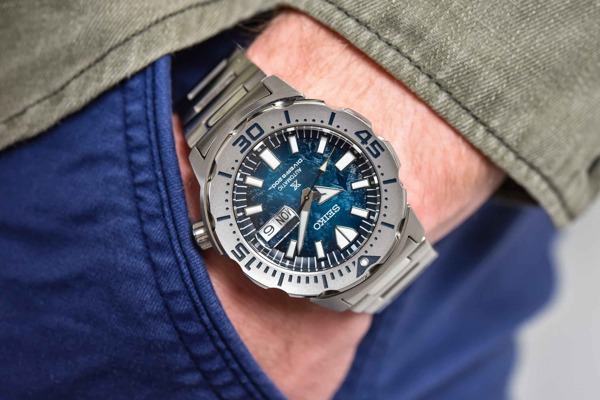 萬年鐘錶 - SEIKO PROSPEX  進化Monster 拯救海洋南極怪物機械潛水錶   SRPH75K1 / 4R36-11C0G 錶徑42.4MM