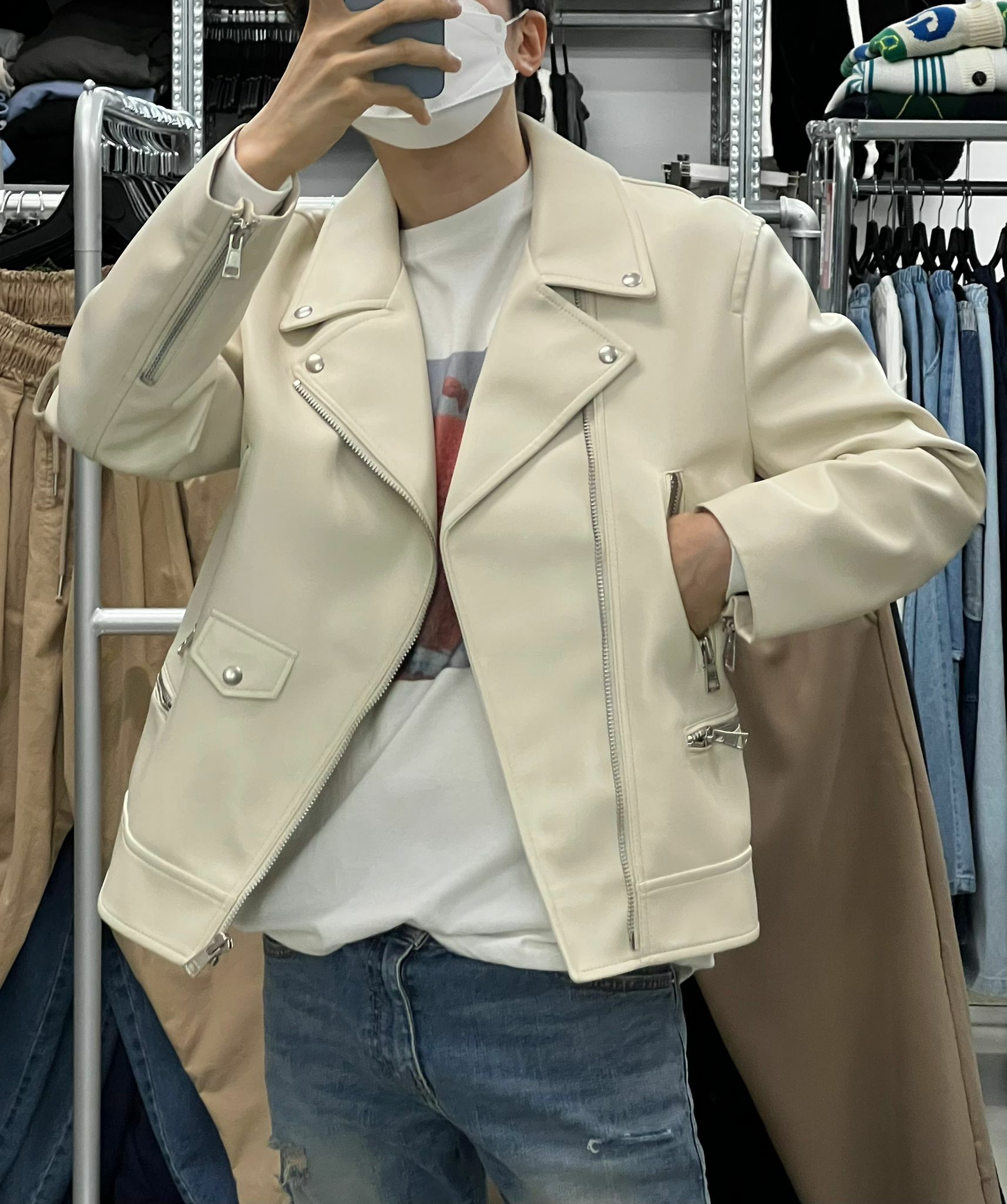 合成皮biker褸 JK1899 (瑕疵品)