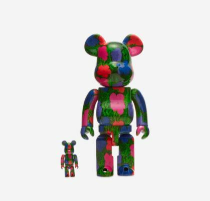 Bearbrick Andy Warhol Flower 100% & 400% Set