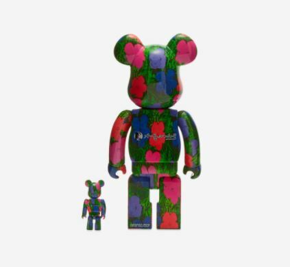 Bearbrick Andy Warhol Flower 100% & 400% Set