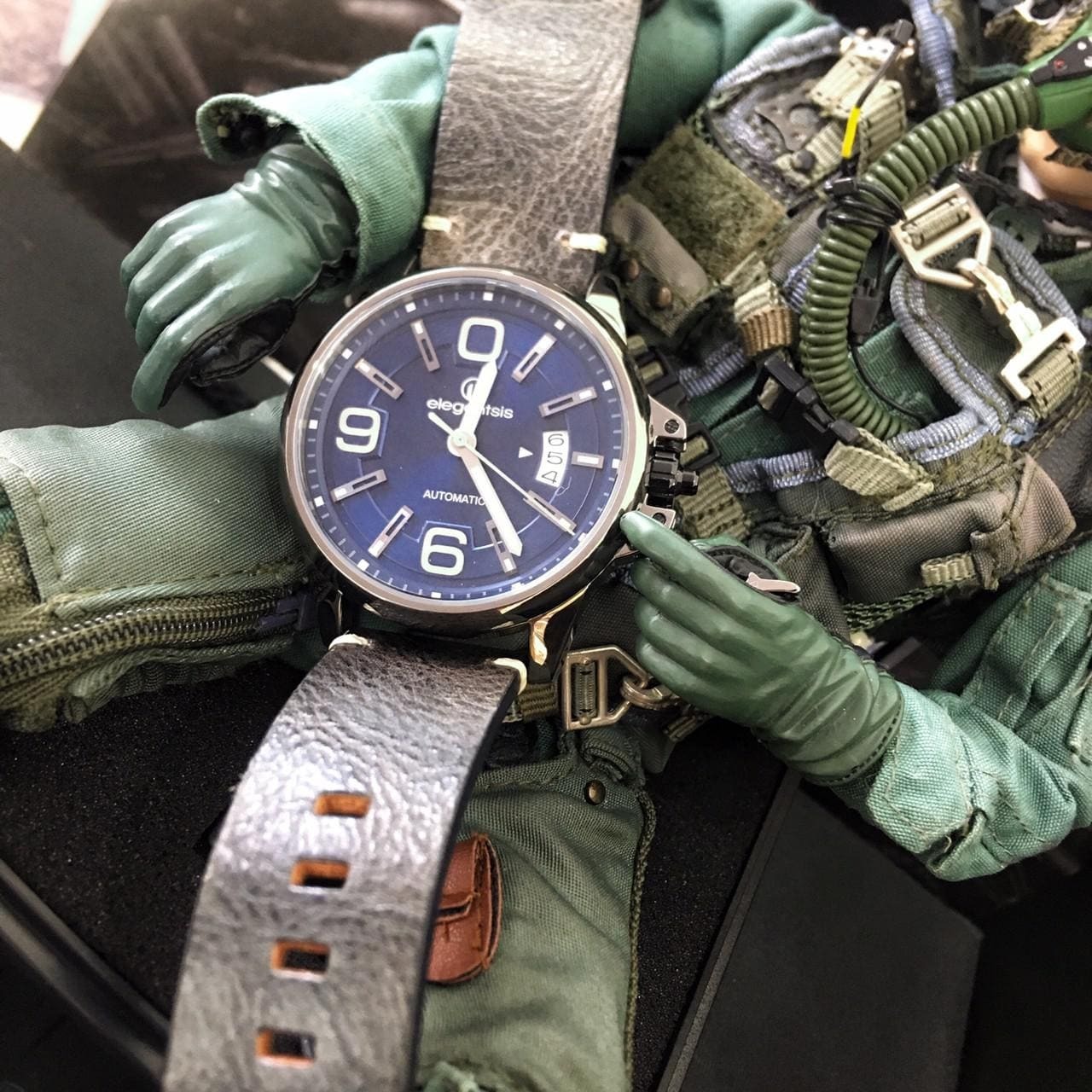 【elegantsis】復古潮流機械腕錶 ELJT55A-NU02LC 44mm  現代鐘錶