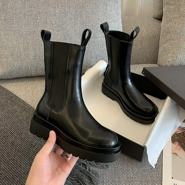 大家一直敲碗的大人切爾西厚底中筒靴