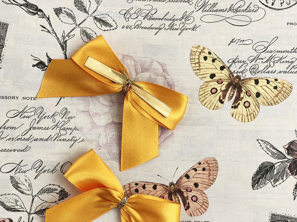 金線蜂蜜蝴蝶結/歐洲霧金雙芯魔帶/Outlet