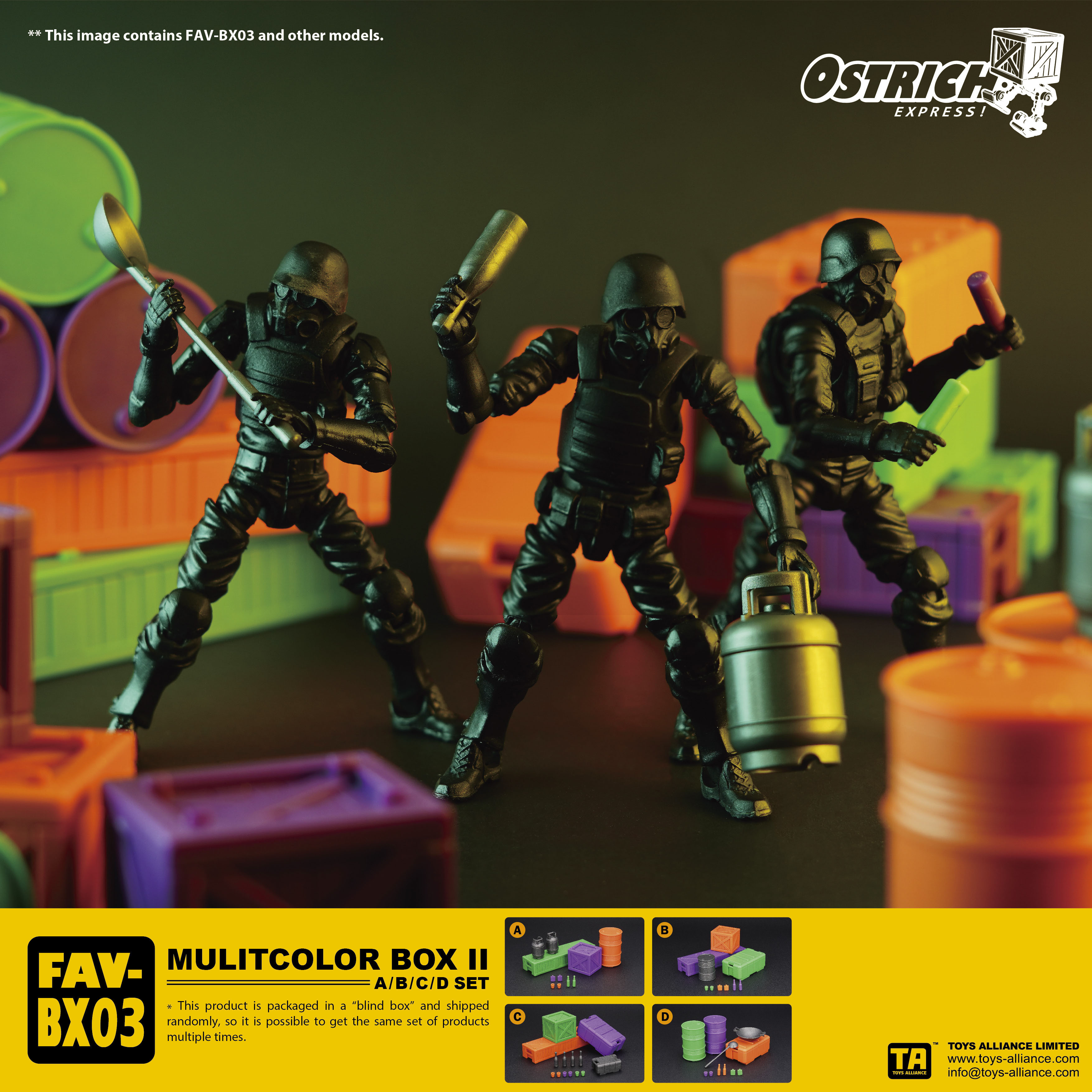 Toys Alliance Acid Rain FAV-BX03 1:18彩色箱子盲盒 II 套裝