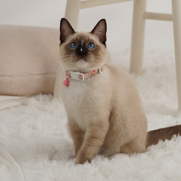 【Pawsholic爪迷 】貓咪鈴鐺安全項圈-櫻花