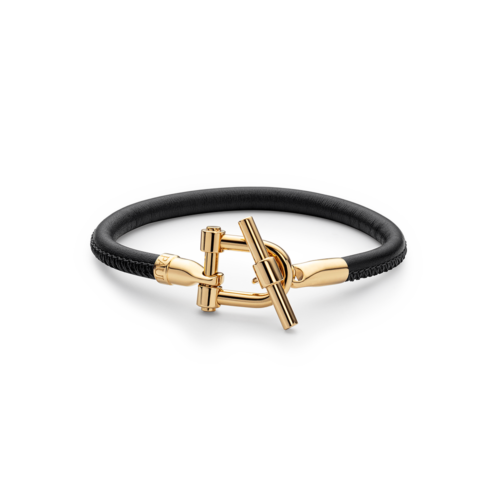 Paul Hewitt |T釦單繩皮革手環 黑