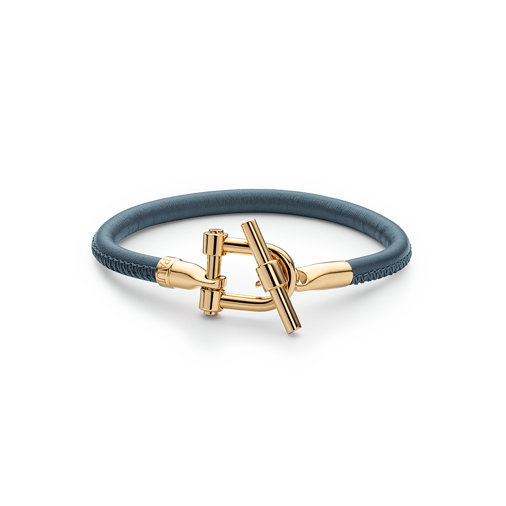 Paul Hewitt |T釦單繩皮革手環 藍