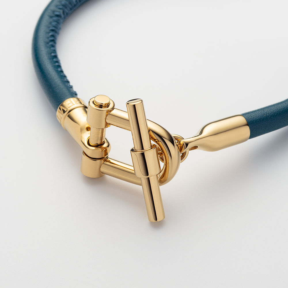 Paul Hewitt |T釦單繩皮革手環 藍