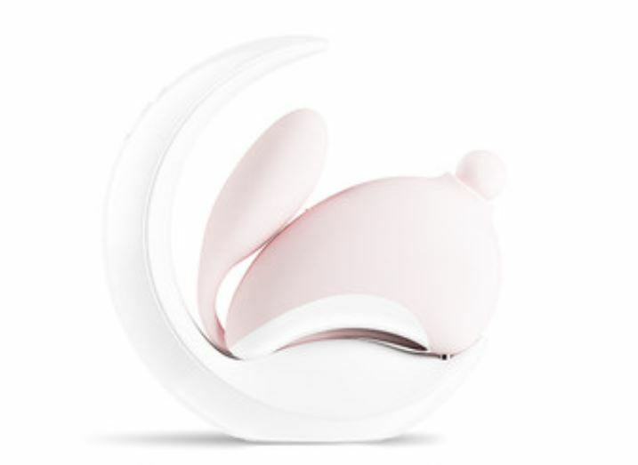 CW大人糖 兔子月吸吮按摩棒+小夜燈 - 薔薇粉