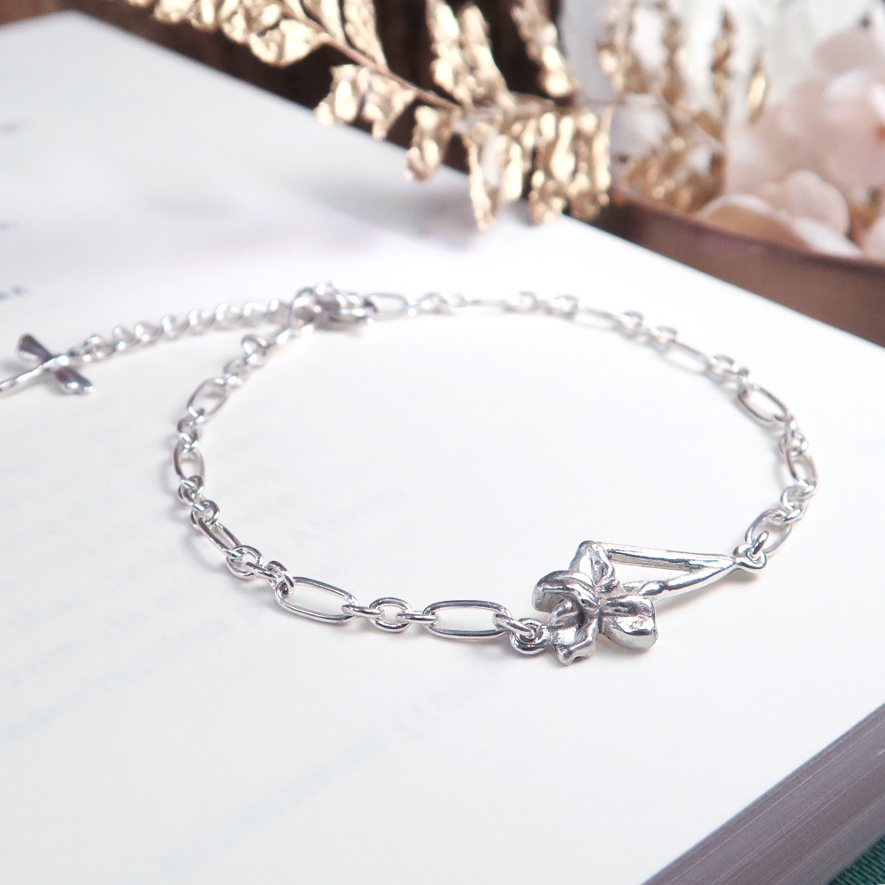 鳶尾花 雙魚座星座花 925純銀手鍊
