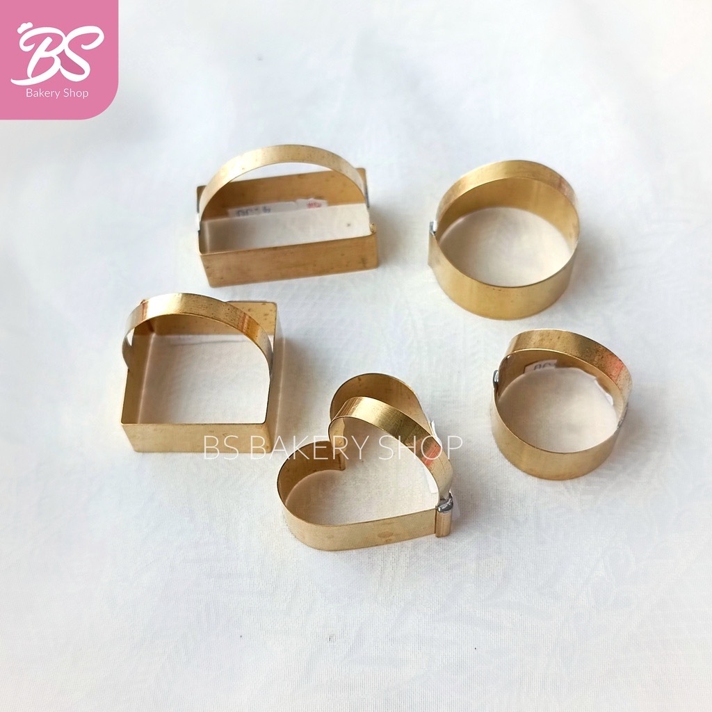 【Copper Cookies Cutter 1pc】Biscuit Round Square Rectangular Heart Flower Petal Shaped