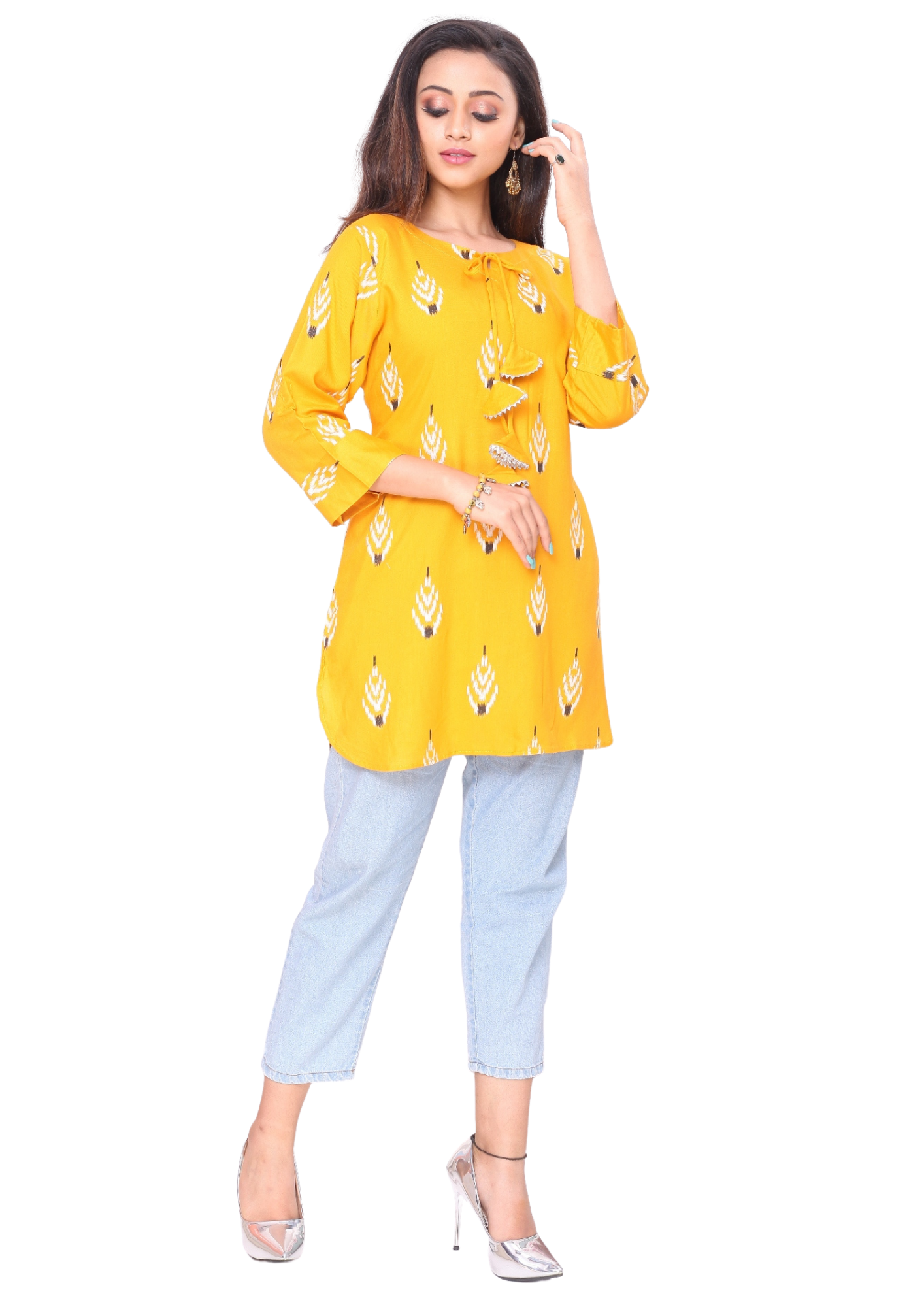 Women Long Blouse New Arrival With Pocket Q1557