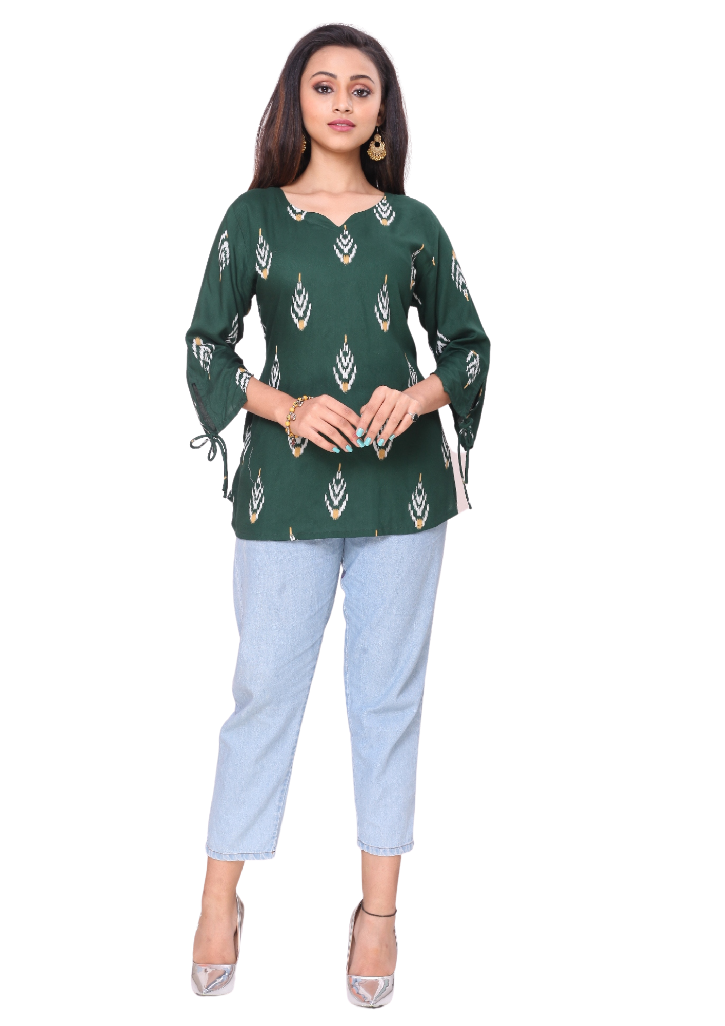 Women Long Blouse New Arrival With Pocket Q1558