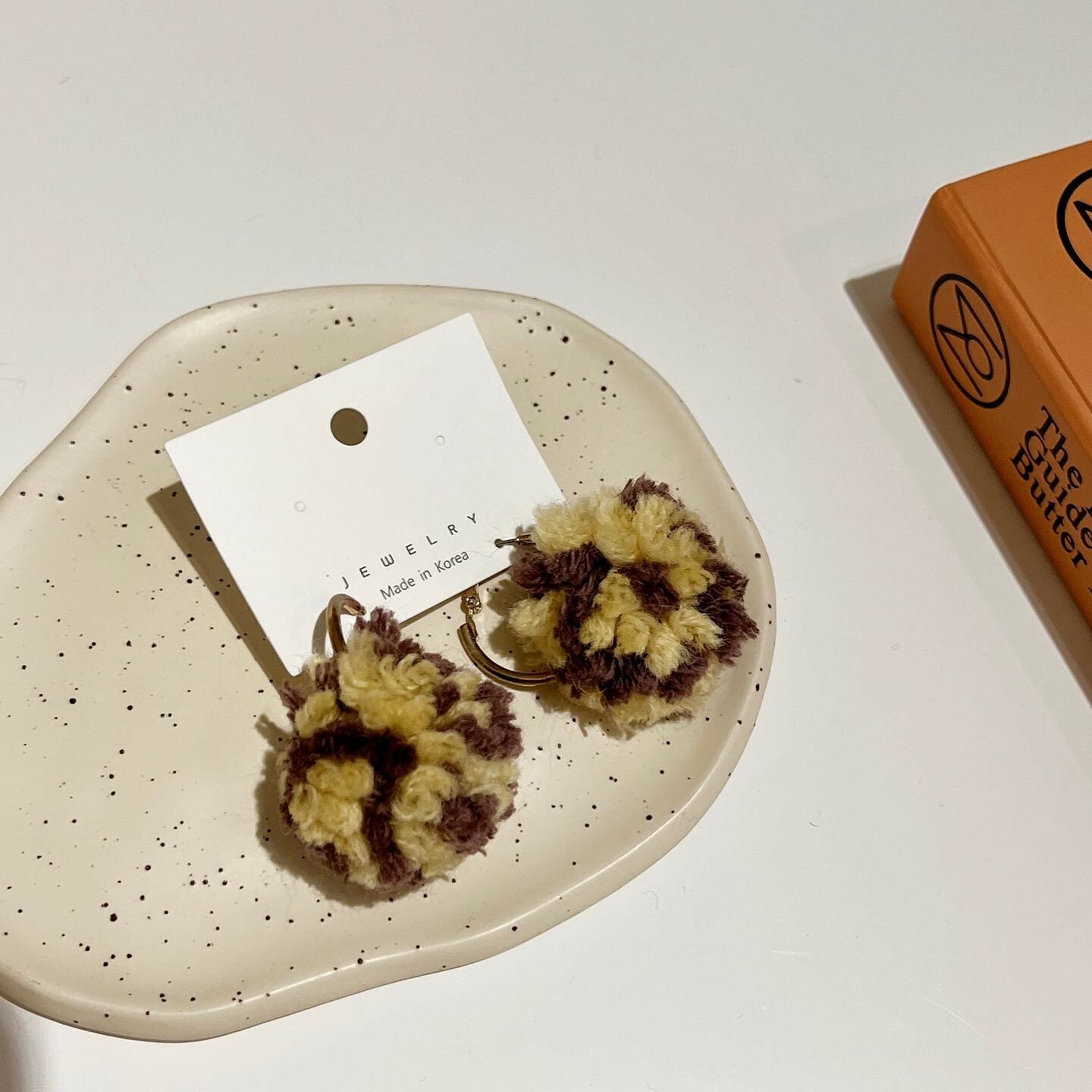 韓國棉花糖球球。鋼針耳環