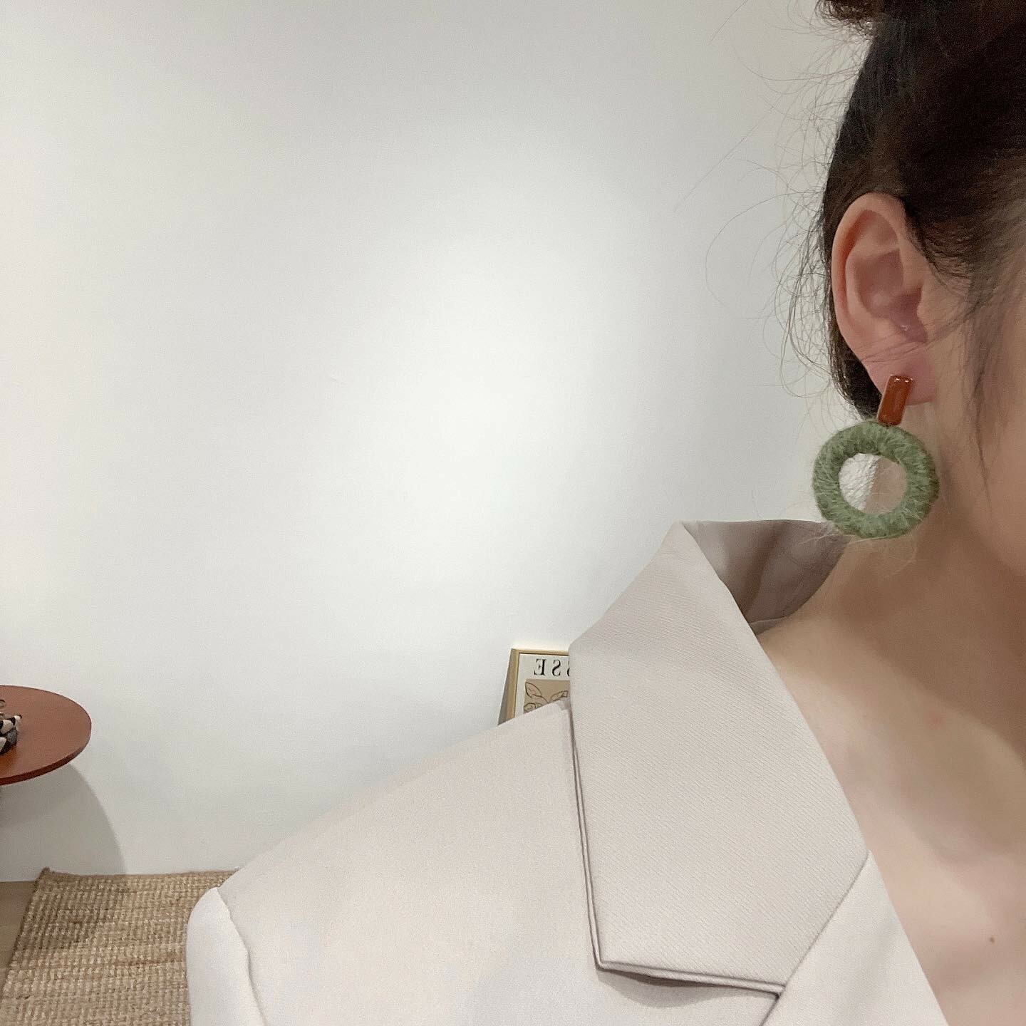 韓國抹茶奶霜。鋼針耳環