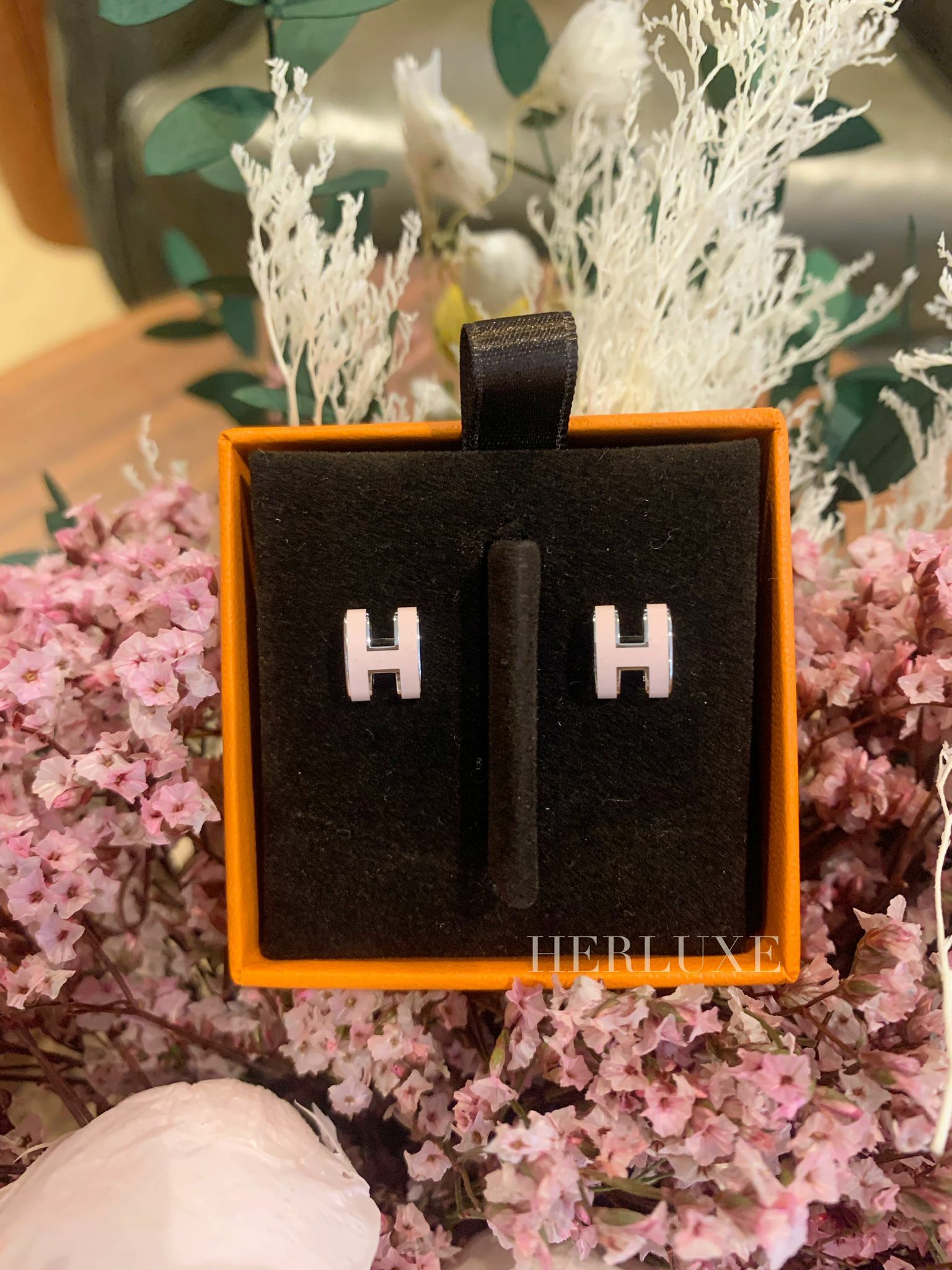 Mini pop H earrings 85 rose dragee CK