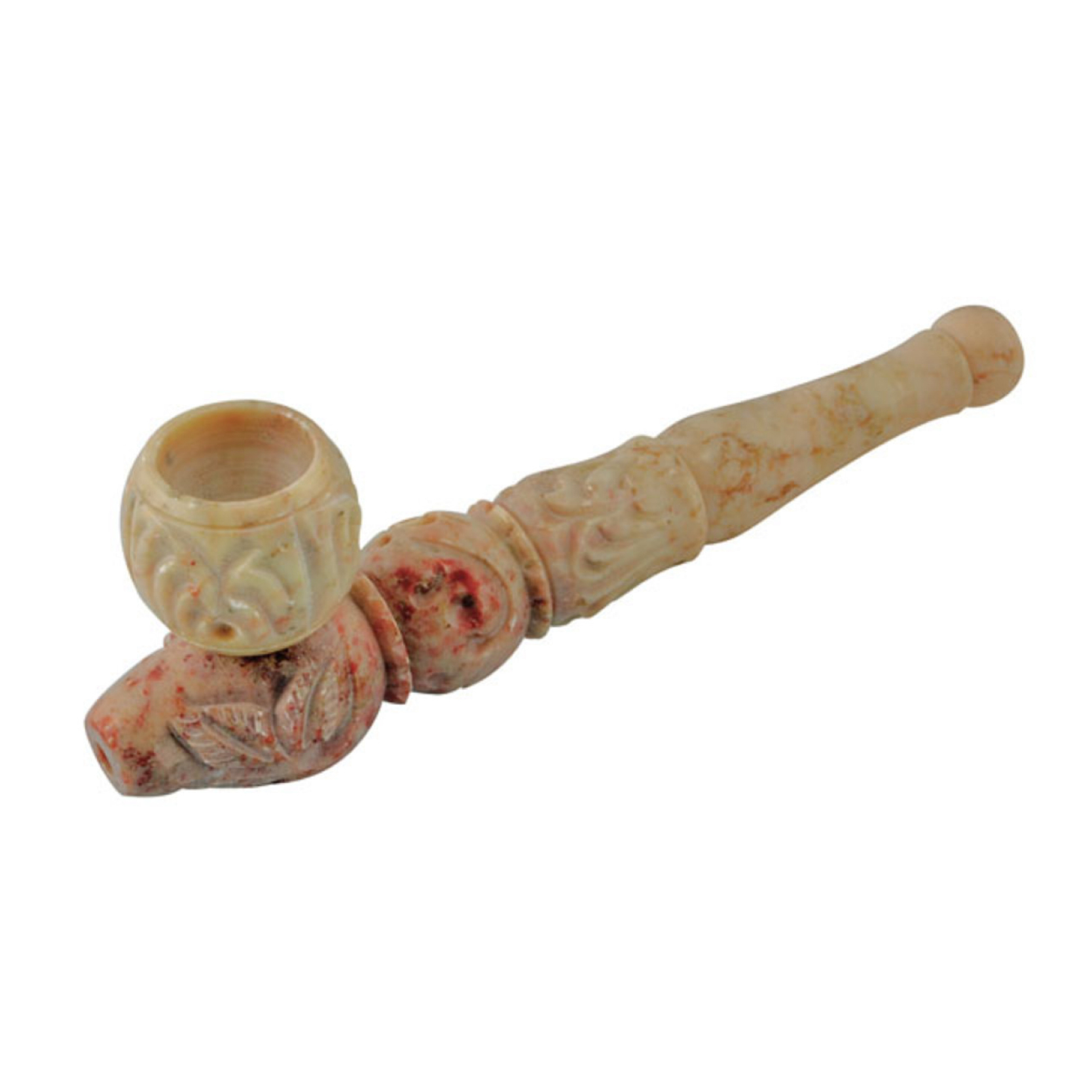 5.5" MARBLE CARVED STONE PIPE